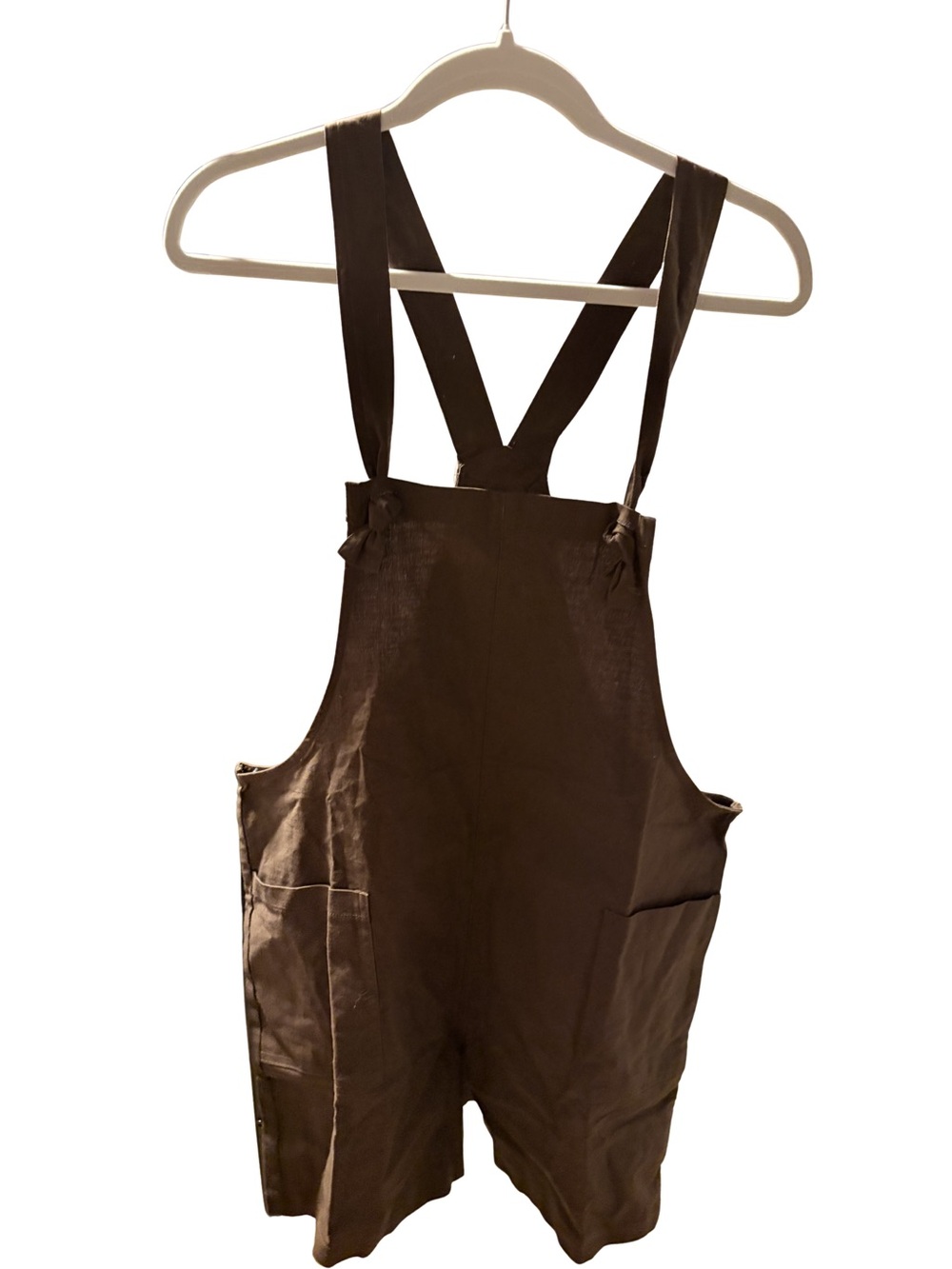 NWOT Zenana Brown Ready or Knot Romper, Large